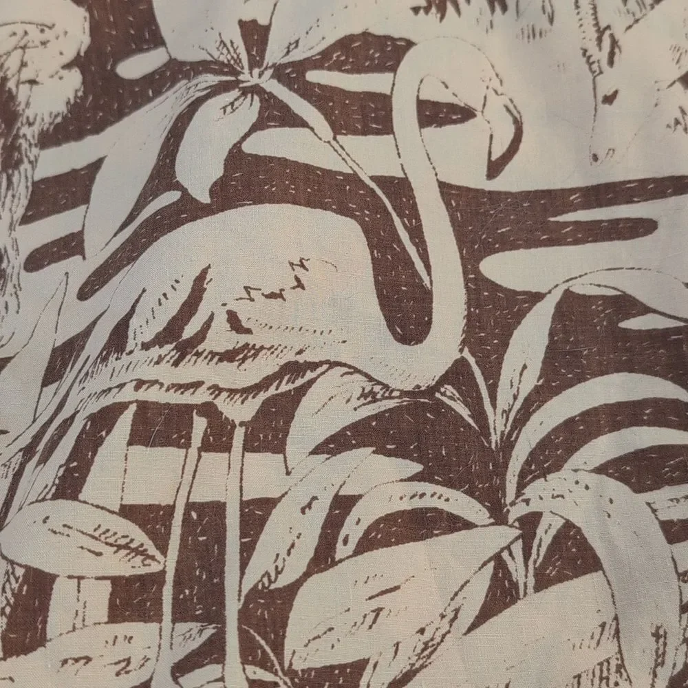 vintage JCPenney Safari animal round tablecloth tan brown‎